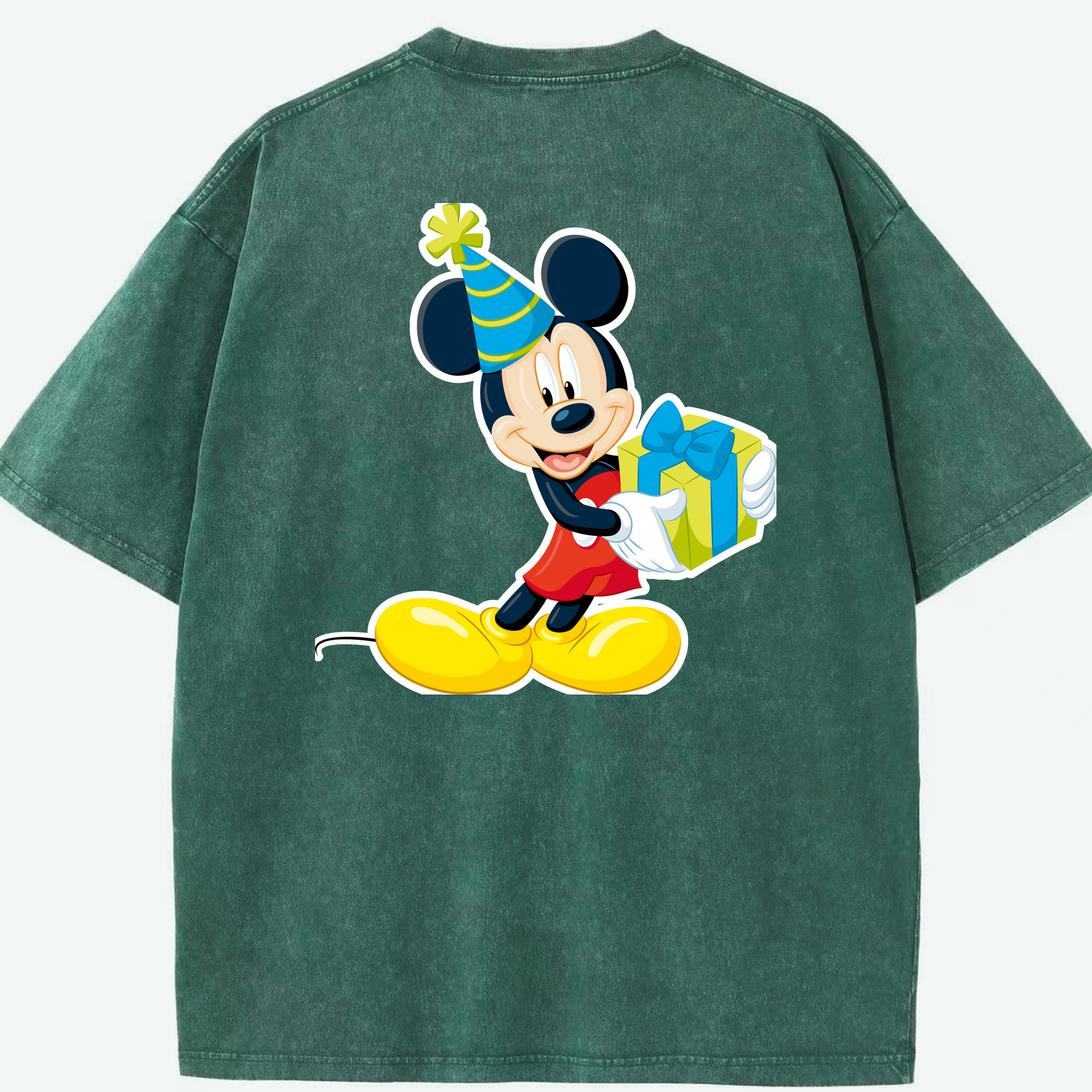 （画像用） ミッキーマウス Mickey Mouse 綿100% ヴィンテージ風 半袖Tシャツ（背面プリント）